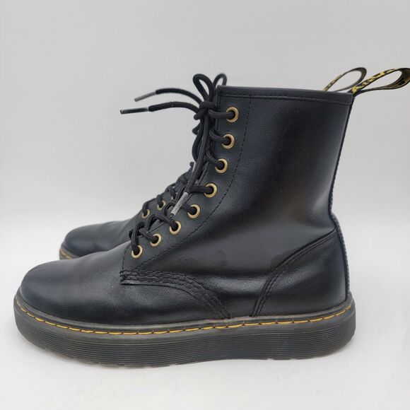 Dr. Doc Martens Zavala Black Combat Boots Sz Womens 8 Sz Men 7 Lace Up - Picture 1 of 14